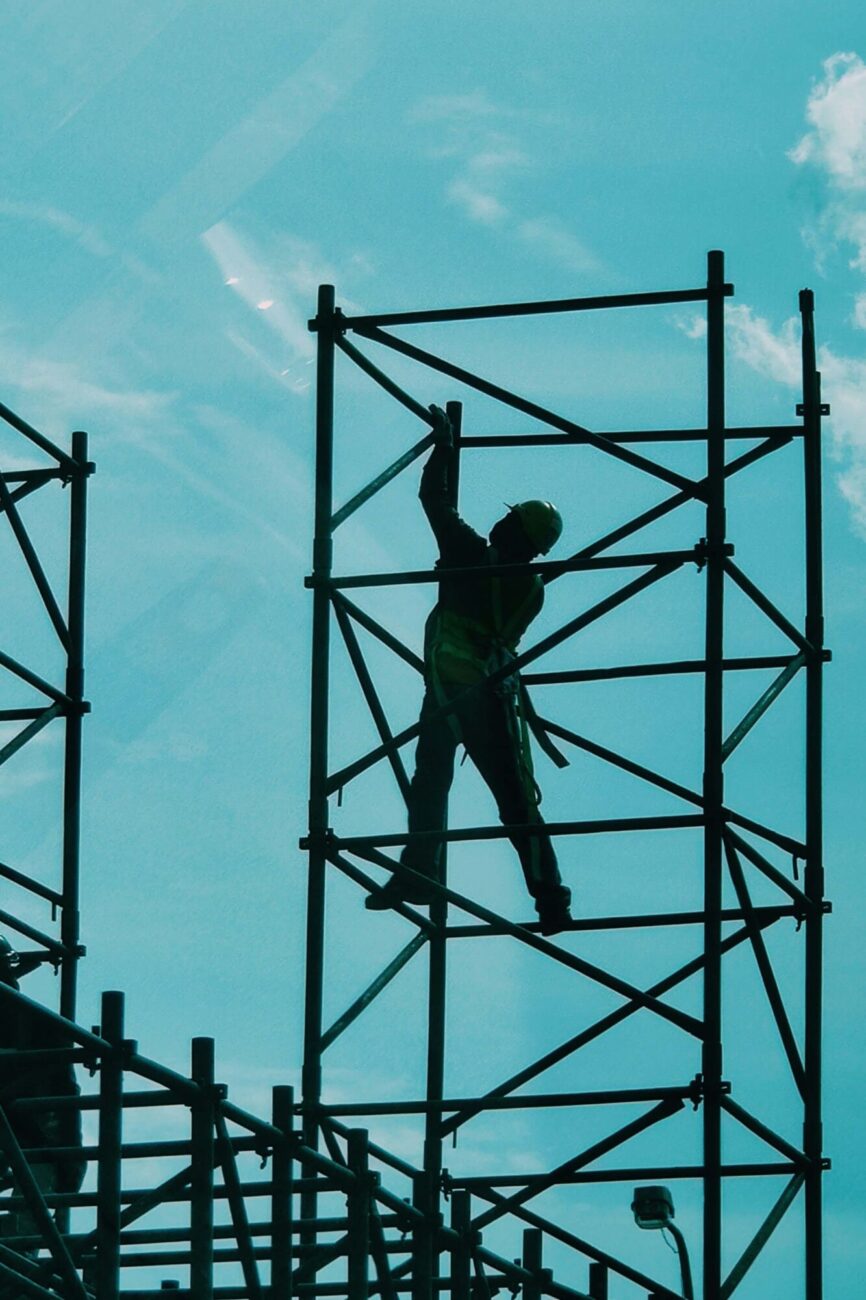 Bygningsarbejder symbolisere opbygning af filosofisk stimulus