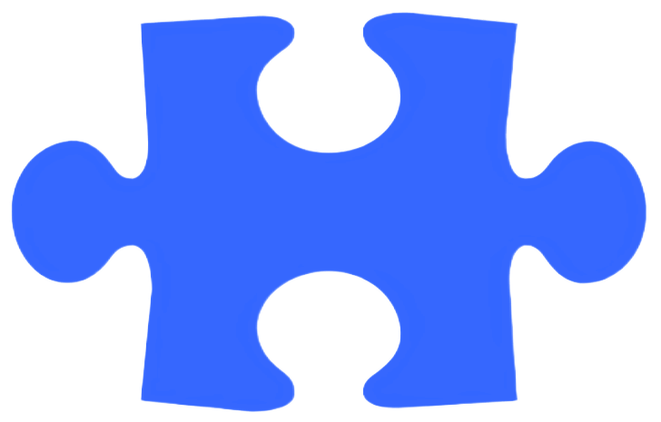 Blå puslespilsbrik