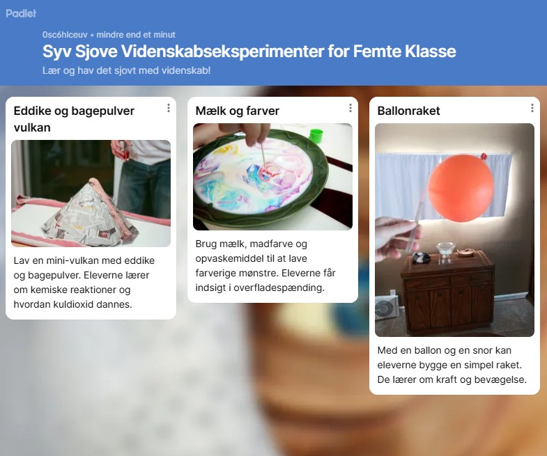 Padlet AI forslag til undervisningen